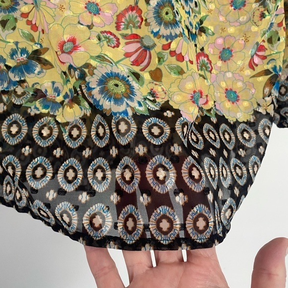Figueroa & Flower Anthropology Blouse Top Womens PL Artsy Sheer Whimsical Boho - Picture 8 of 14